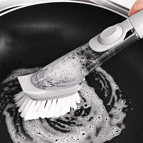 NFELIPIO Mutfak Temizleme Fırçası Çok fonksiyonlu Bulaşık Yıkama Uzun Saplı Sünger Çıkarılabilir Fırça Otomatik sıvı