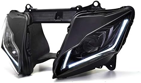 KT Tam LED Far Meclisi Kawasaki Ninja ZX-10R -2020 Beyaz Fiber Optik Özel Modifiye Motosiklet Ön Kafa Lambası
