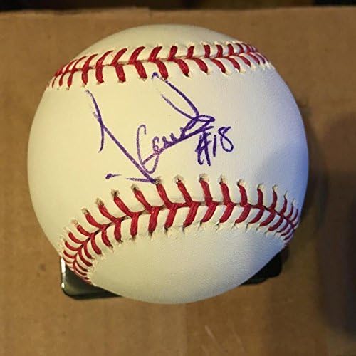 Leandre Castro Philadelphia Phillies, coa İmzalı Beyzbol Topları ile İmzalı ML Beyzbol İmzaladı