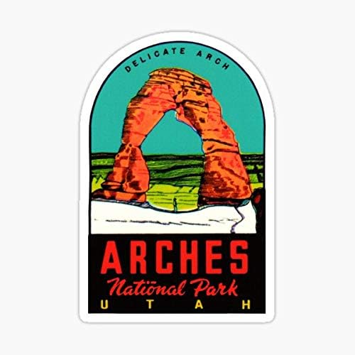 Kemerler Ulusal Parkı Utah Moab Vintage Seyahat çıkartma-Etiket Grafiği-Otomatik, Duvar, Dizüstü Bilgisayar, Hücre,
