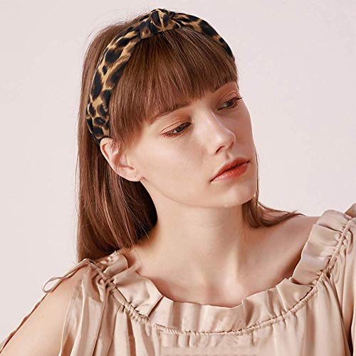 Ondder 10 Adet Leopar Kafa Bantları Kadınlar için Çita Düğümlü Kafa Bantları Moda Üst Düğüm Kafa Bandı Kadınlar Kızlar