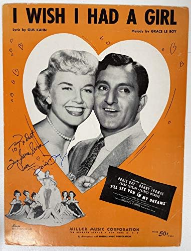 Doris Day (ö. 2019) İmzalı Vintage 'Keşke Bir Kızım Olsaydı' Notalarını İmzaladı-Todd Mueller COA