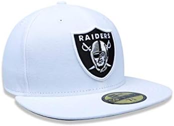 NFL Mens Oakland Raiders Sahada 5950 Yeni Döneme Göre Beyaz Şapka