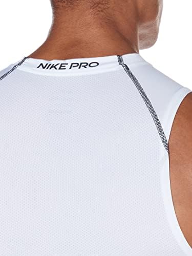 Nike Pro Dri-FİT Erkek Dar Kesim Kolsuz Kolsuz Bluz (3XL, Beyaz)