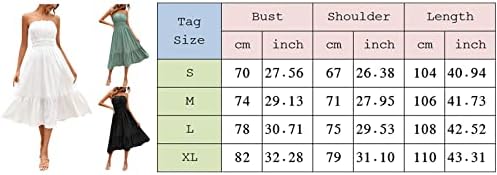 ıCODOD Elbise kadın 2023 SummerCasual Boho Düz Renk Kolsuz Tüp Üst Boyun Bel Jakarlı Uzun Elbiseler Kadınlar için