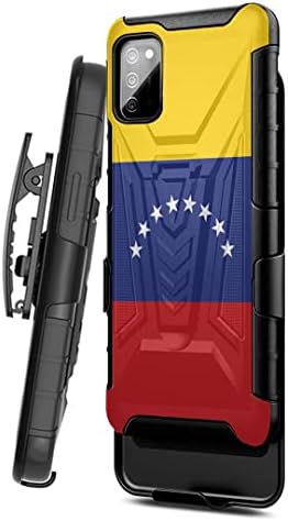 Kapsül Kılıf Samsung Galaxy ıçin Uyumlu A03s [Askeri Sınıf Darbeye Ağır Kickstand Kemer Klip Kılıf Kılıf Siyah] Venezuela