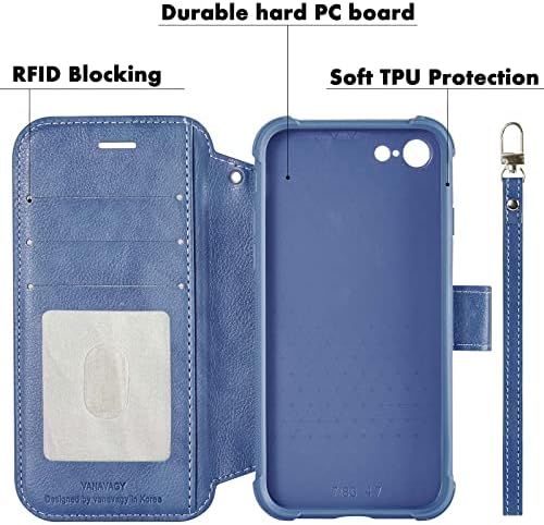 VANAVAGY iPhone 14 Cüzdan Kılıf Magsafe, Deri Flip Folio Telefon Kapağı RFID Blok Kart Tutucu ve Bilek Kayışı ile