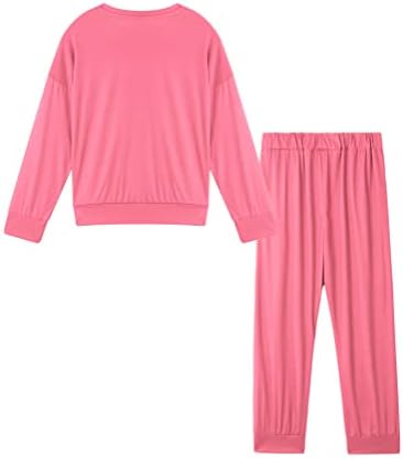 inhzoy Çocuk Kız ve Erkek Eşofman Kıyafetler Tişörtü Sweatpants Eşofman 2 Parça Giyim Seti
