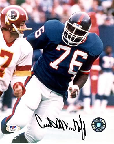Curtis McGriff imzalı imzalı 8x10 fotoğraf NFL New York Giants PSA COA