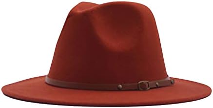 Şapka Kemer Tokası ile Kadın Geniş Ayarlanabilir geniş şapka Moda Yün Panama Şapka Klasik fötr şapka Ağız Yün Panama