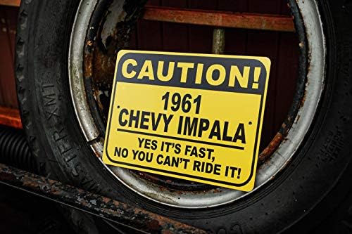 1961 61 Chevy Impala Dikkat Hızlı Araba İşareti, Metal Yenilik İşareti, Adam Mağara Duvar Dekoru, Garaj İşareti-10x14