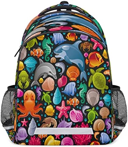 cfpolar Yunus Balina Ahtapot Kaplumbağa Öğrenci dizüstü bilgisayar bölmeli sırt çantası okul sırt çantası Kadın erkek