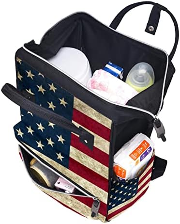 GUEROTKR Seyahat Sırt Çantası, Bebek bezi çantaları, Sırt Çantası Bebek Bezi Çantası, Retro Amerikan bayrağı deseni