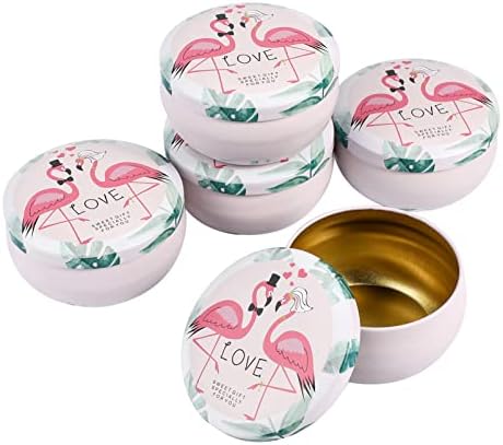 Abaodam Vintage Şeker Kutusu 5 Adet Flamingo Tarzı Küçük Şeker Kutuları Sevimli Boş Mumluklar Düğün Parti Dekoratif